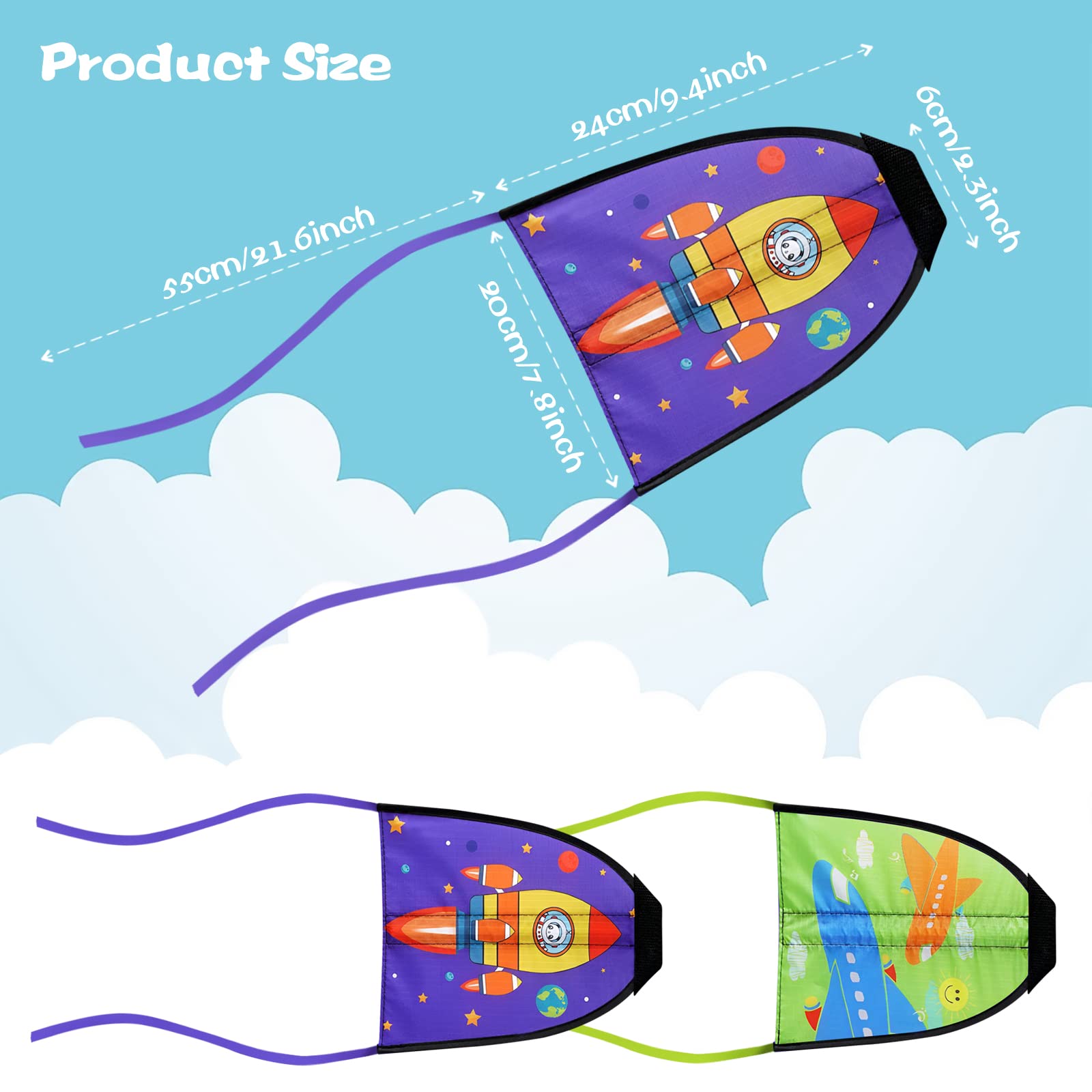 2 Pcs Kids Kites - Easy Fly Outdoor Toys for Beach & Park Games