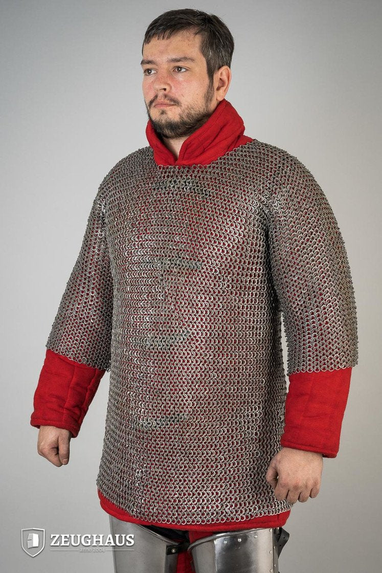 Chainmail Haubergeon Flat Ring Wedge Riveted 9mm Steel Oiled - Medieval Armor for LARP, Cosplay & Historical Reenactment
