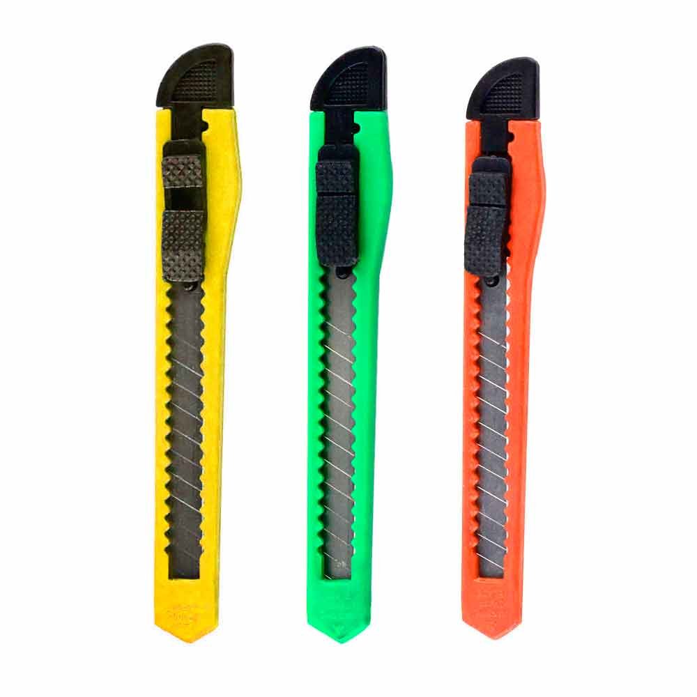 8-Piece Utility Box Cutter Set - Retractable Snap-Off Lock Razor Sharp Blades for Home, Office & Warehouse Use - Heavy Duty Cutting Tool for Packaging, Crafts & DIY Projects
