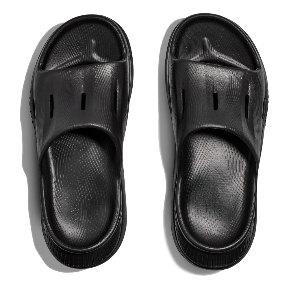 HOKA ONE ONE U ORA RECOVERY SLIDE 3 - Black Comfortable Slide Sandals for Men & Women - Perfect for Post-Workout Recovery, Lounging at Home, and Beach Wear