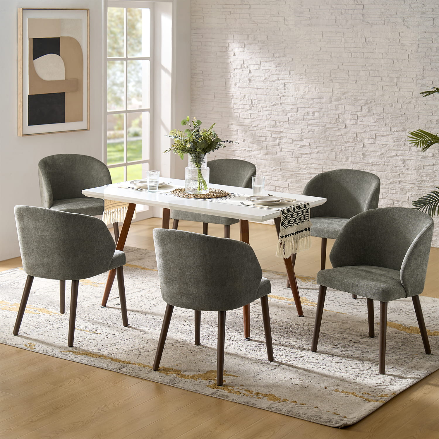 Anndi Dining Chair Set of 2/4/6 - Ergonomic Comfort, Solid Wood Legs, Modern Kitchen & Dining Room Furniture for Home & Restaurant Use