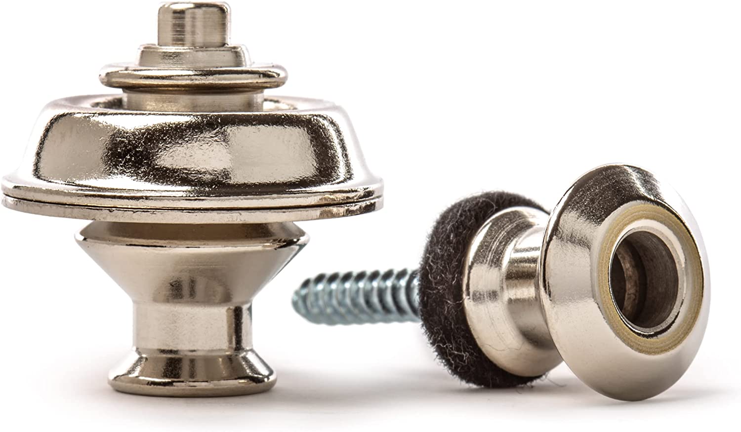 Dunlop Straplok Dual Design Strap Retainer System - Nickel Plated Guitar Strap Locks for Secure Performance - Perfect for Electric & Acoustic Guitarists On Stage & Studio