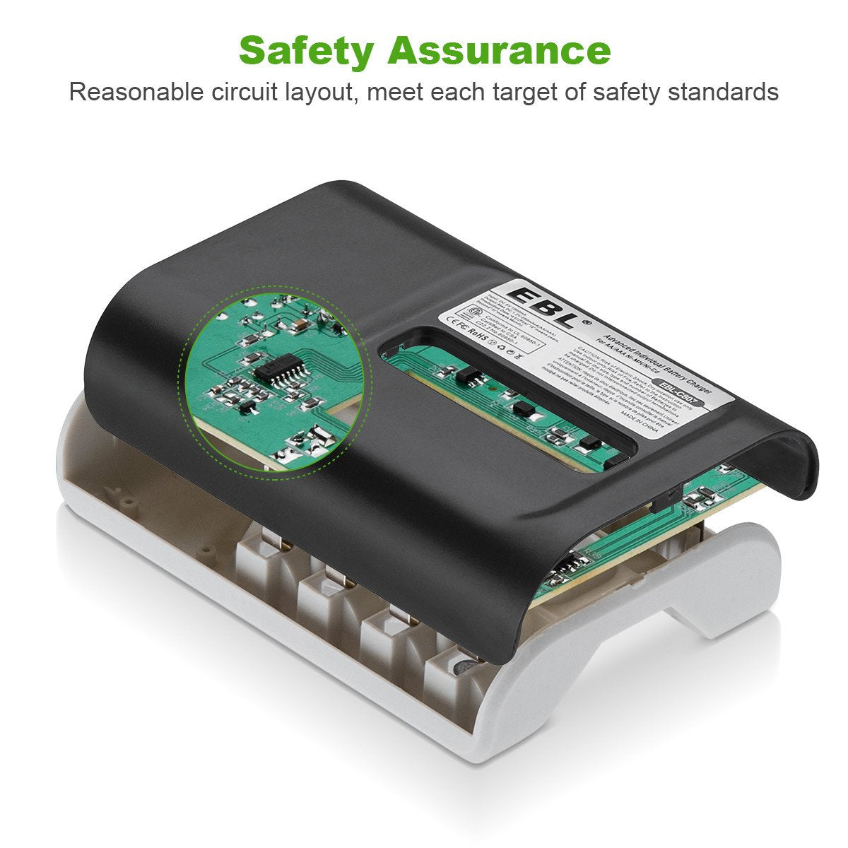 EBL AA AAA Rechargeable Batteries with 807 Smart Battery Charger - Perfect for Cameras, Toys, and Home Electronics
