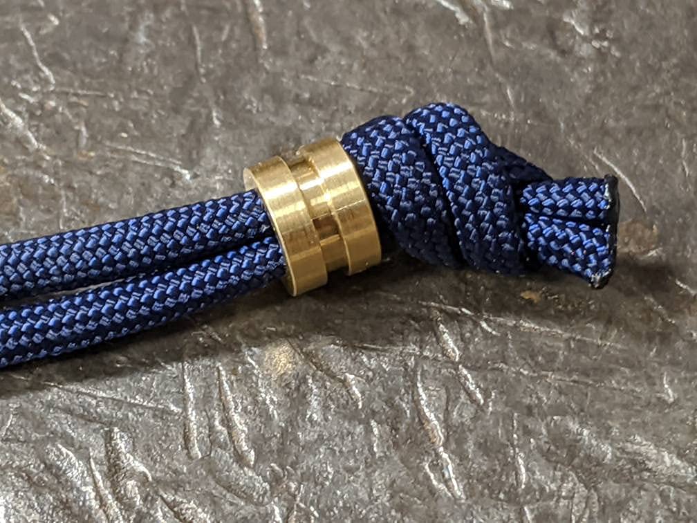 Small Brass Lanyard Bead with Free Paracord Lanyard - Keychain Accessory for ID Badges, Keys & Outdoor Gear - Perfect for Hiking, Camping & Everyday Carry (EDC)