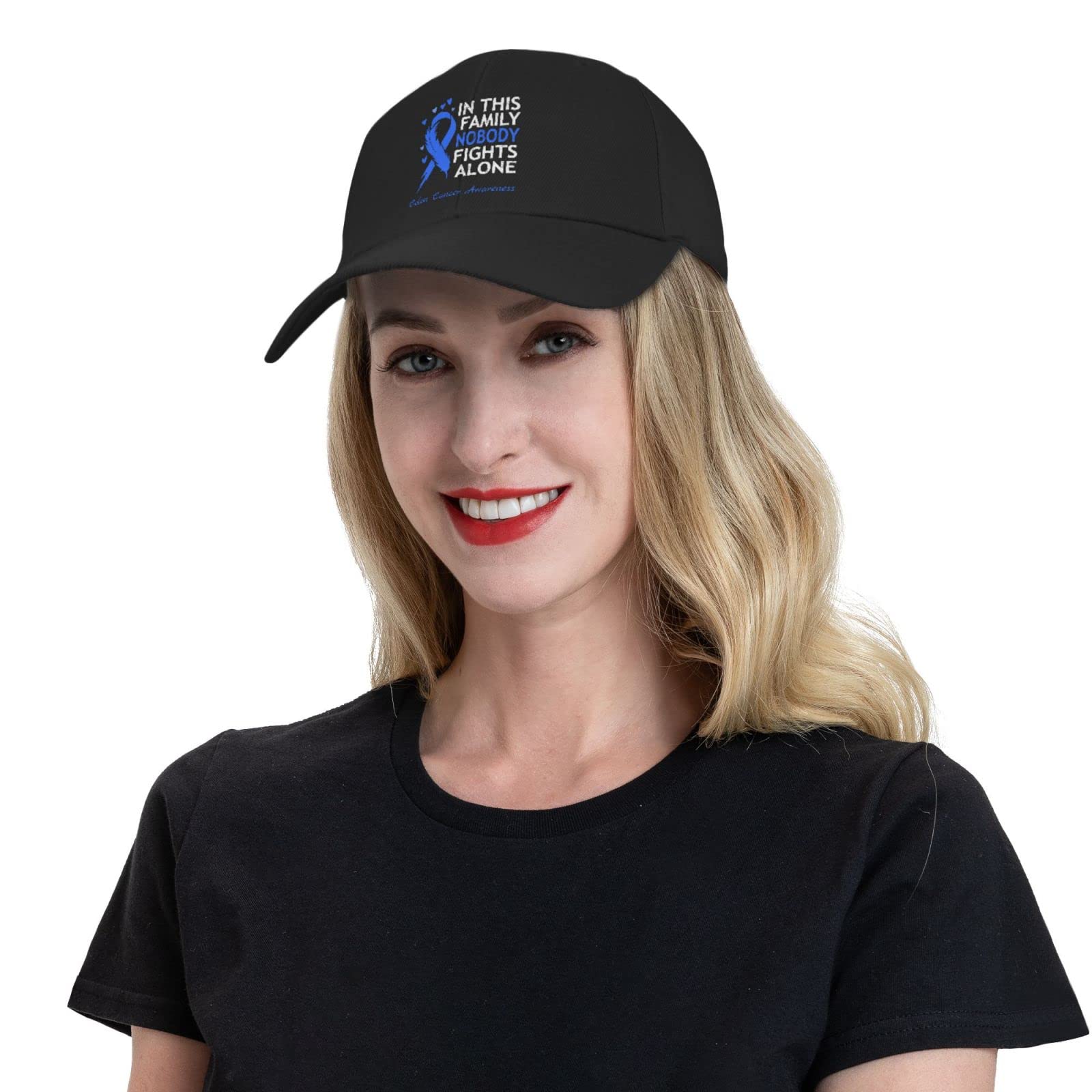 Fight Together Colon Cancer Awareness Baseball Cap - Adjustable Dad Hat for Men & Women - Supportive Headwear for Cancer Survivors & Caregivers