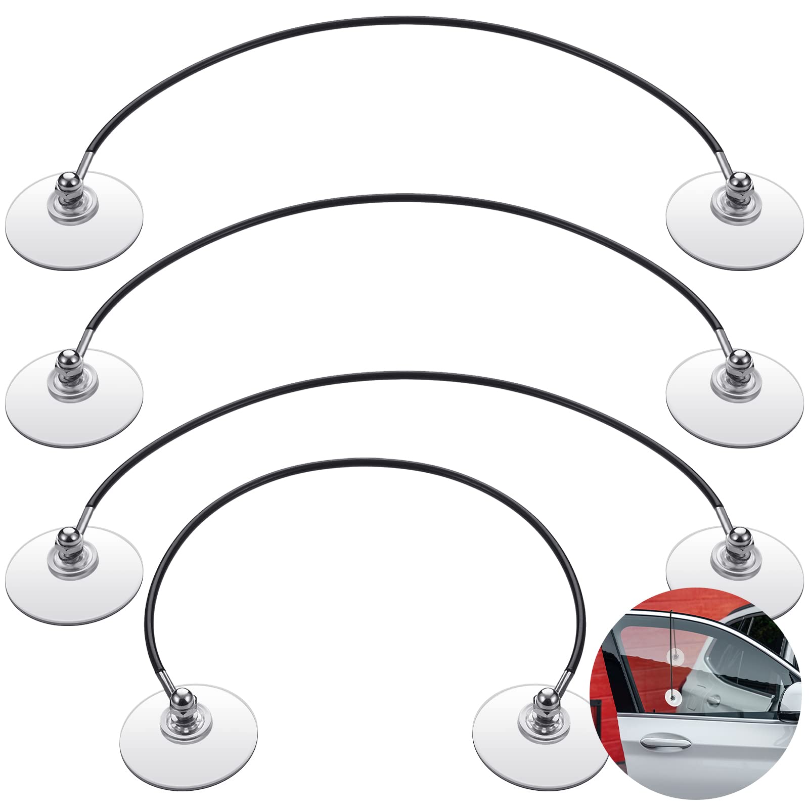 4 Pack Car Window Suction Cup Holders - Strong Grip Phone Mount for Dashboard, Windshield & Glass - Perfect for GPS, Phone & Tablet While Driving
