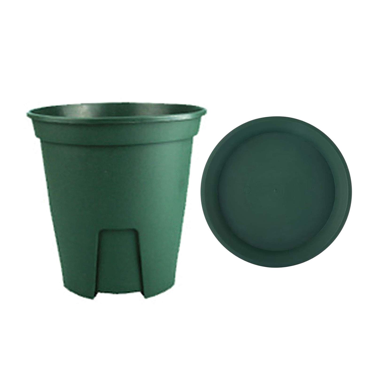 Plastic Flower Pot with Saucer - 6 Inch Plant Pots with Drainage Holes for Indoor House Plants, Flowers, Herbs | Perfect for Home Gardening, Office Decor & Balcony Greenery