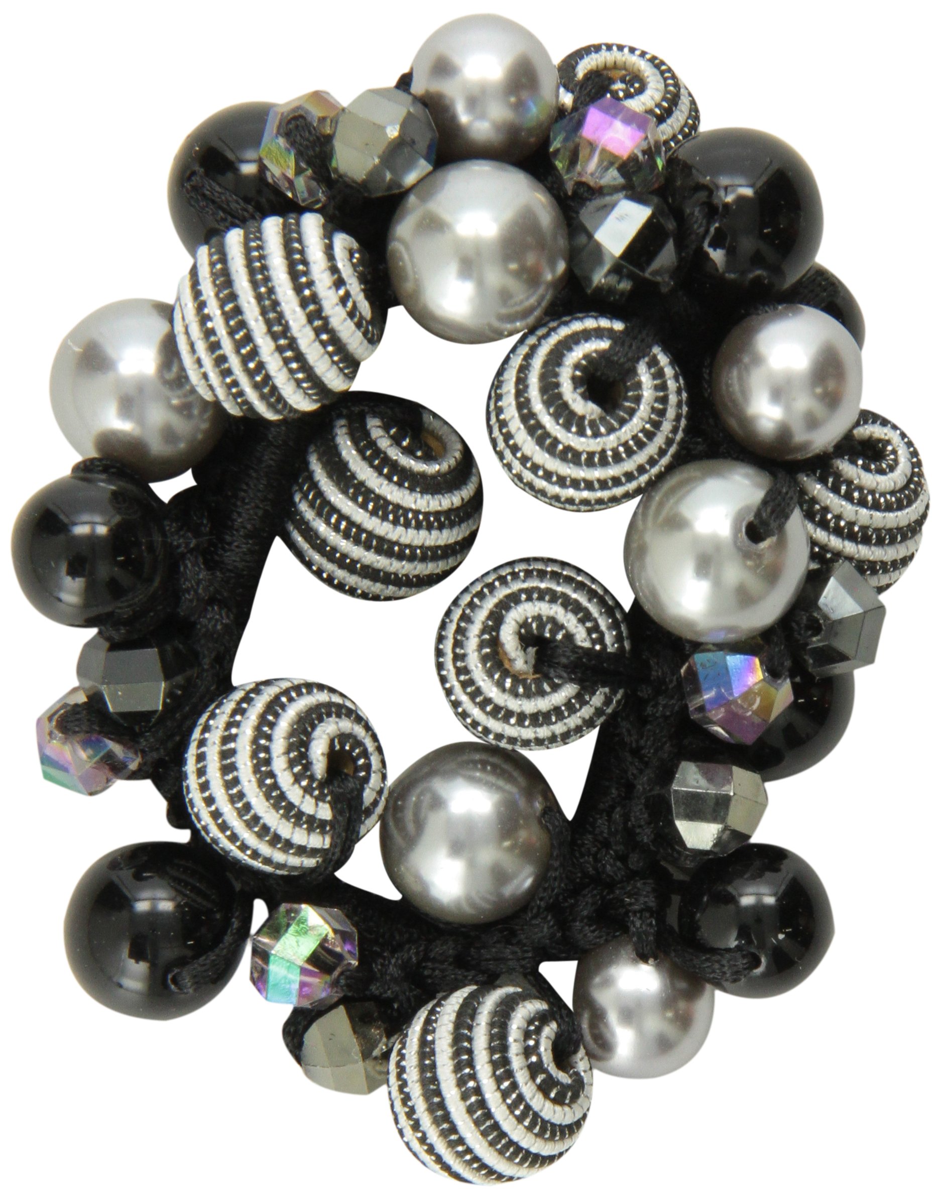 Faceted AB & Colored Elastic Pony Beads with Threaded Beads for Hair Braiding & DIY Jewelry Making - Perfect for Kids & Adults Craft Projects
