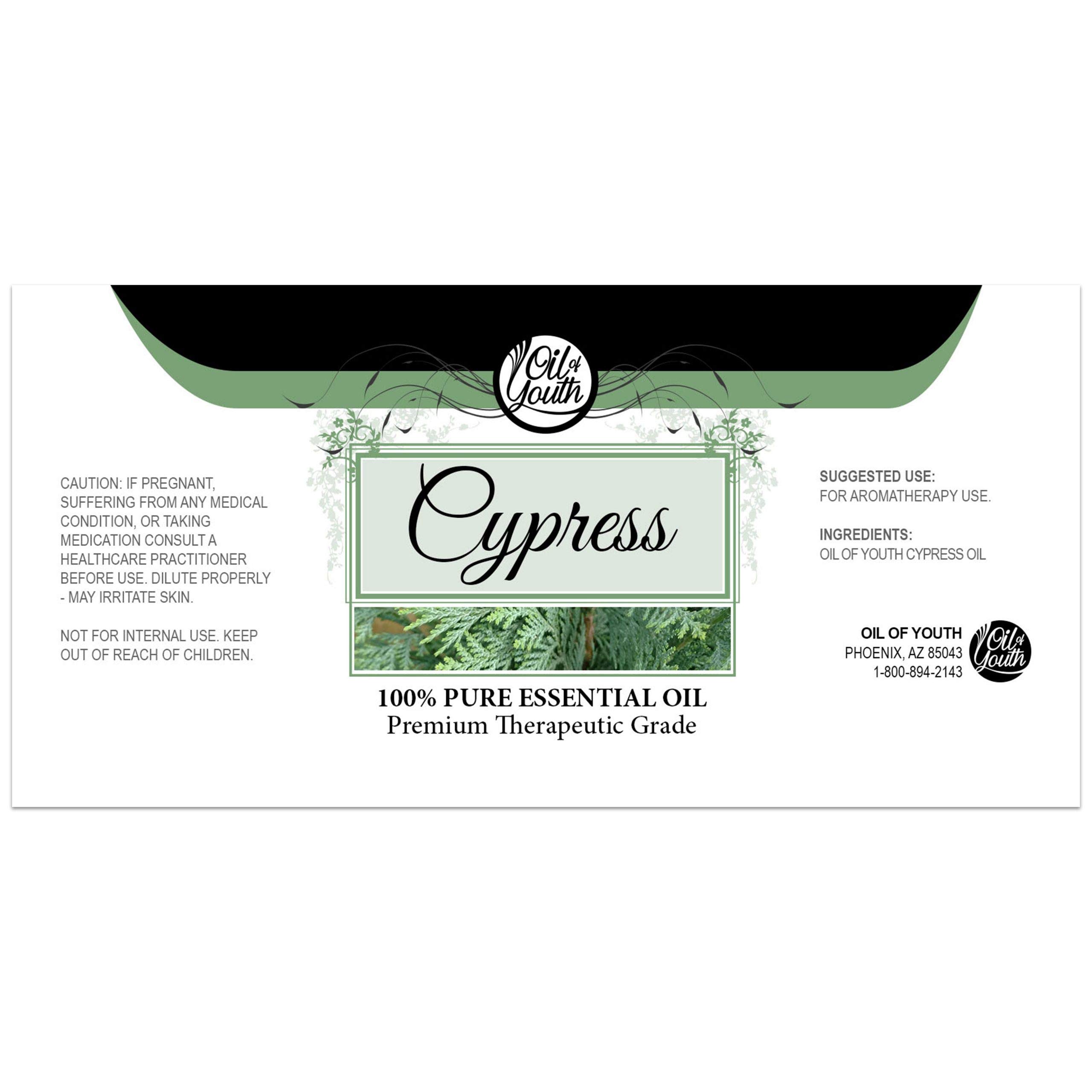 Premium Therapeutic Grade Cypress Essential Oil 4 oz - 100% Pure Aromatherapy Oil for Relaxation, Skin Care & Diffuser Blends | Youth Oil for Spa, Massage & Home Wellness