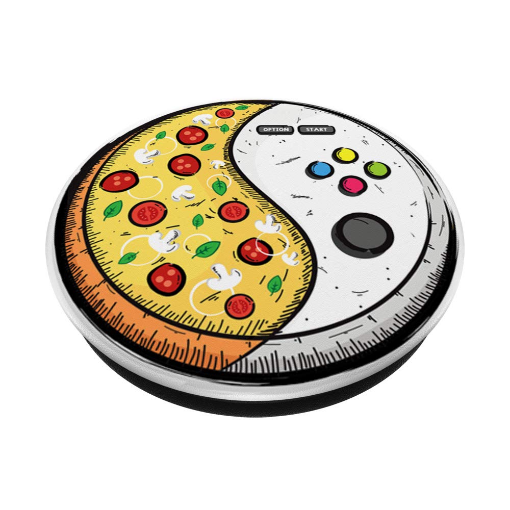 Yin Yang Pizza Design PopSockets Grip & Stand for Phones & Tablets - Perfect for Gamers, Office Workers & Travelers