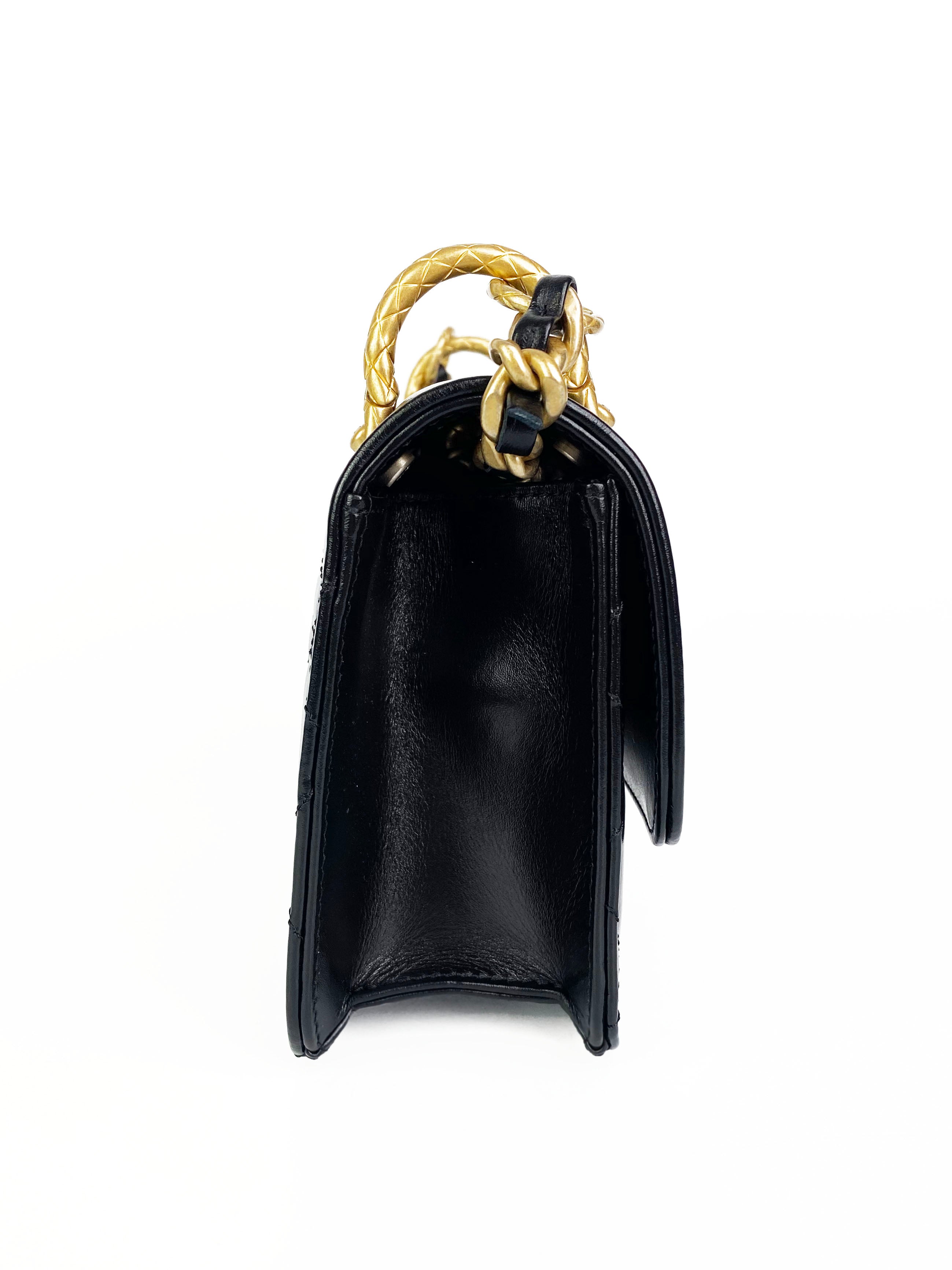 Chanel Small Black Square Flap Bag with Gold Handles - Luxury Designer Crossbody Purse for Women | Perfect for Evening Parties, Date Nights & Special Occasions