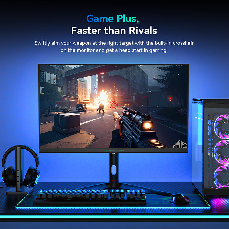 TITAN ARMY P27A2R 27 Inch Fast IPS Gaming Monitor - 180Hz Refresh Rate, 1ms Response Time, HDR Ready for PC & Console Gaming - Perfect for Esports, FPS & Racing Games
