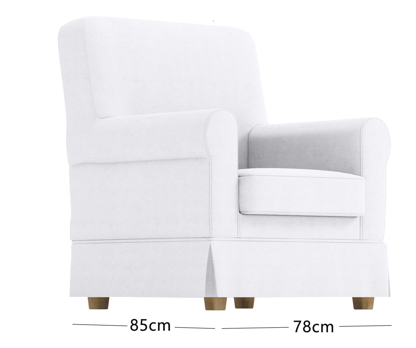 Custom Made Ektorp Jennylund Cover Replacement for IKEA Jennylund Armchair Sofa - Light Gray Cotton Slipcover | Perfect for Living Room, Bedroom & Office Decor