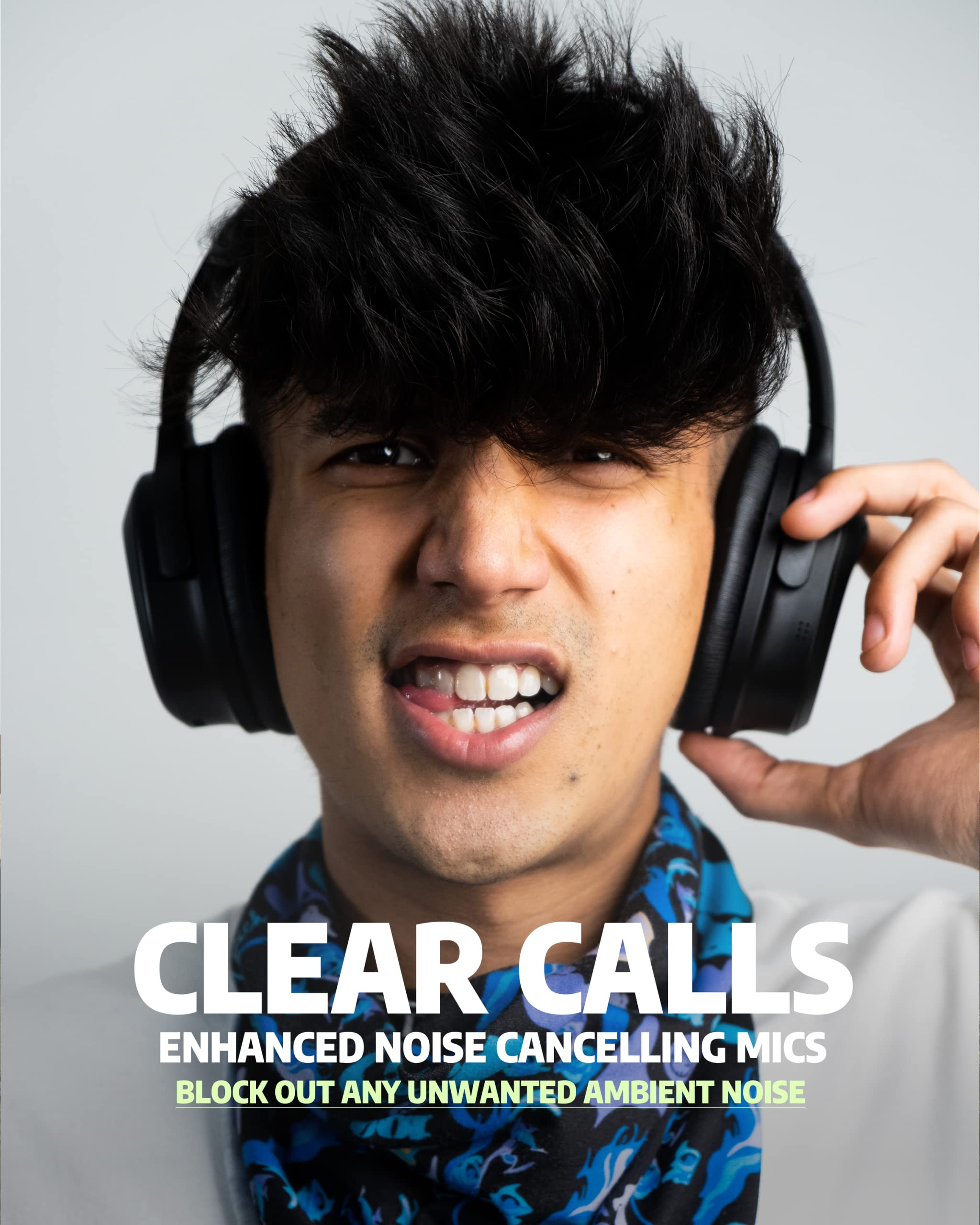 ausounds AU-XT Wireless Bluetooth Headphones with Hybrid Active Noise Cancelling - Over-Ear Headset with aptX HD, Bi-Fold Design, Protein Earmuffs & Deep Bass - Built-in Mic for Calls - 30H Playtime (Black) | Perfect for Travel, Workouts & Home Office Use