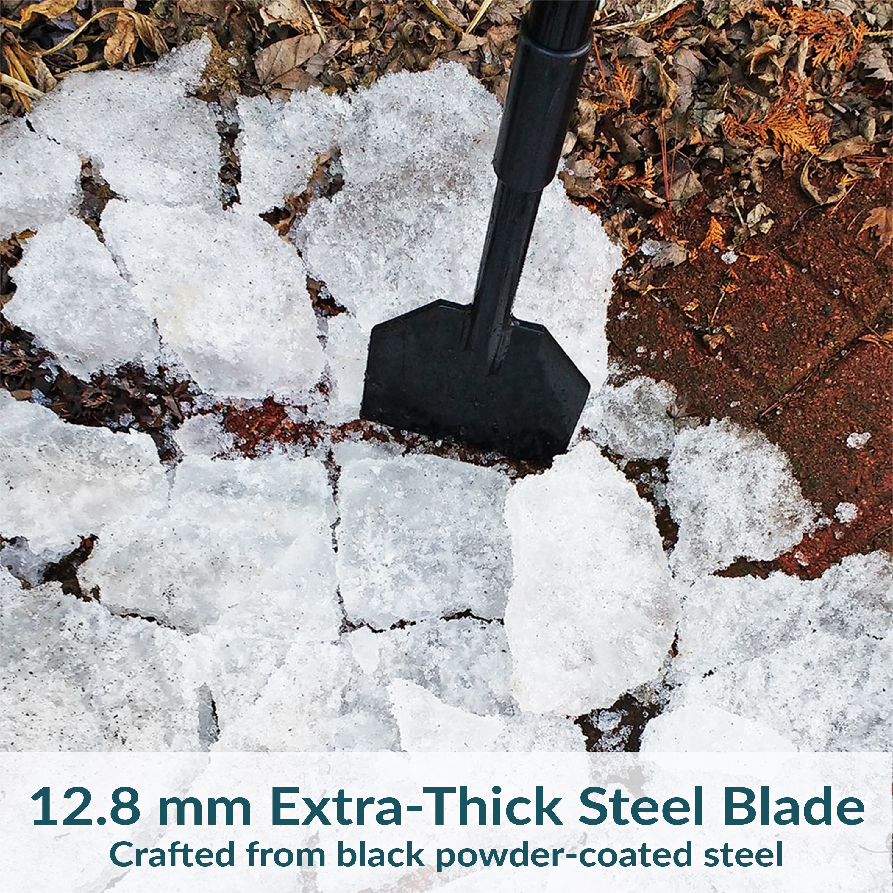 Heavy-Duty Steel Driveway Ice Scraper with Shock-Absorbing Handle & Extra Thick Blade - Perfect for Winter Snow Removal on Cars, Trucks, and Walkways