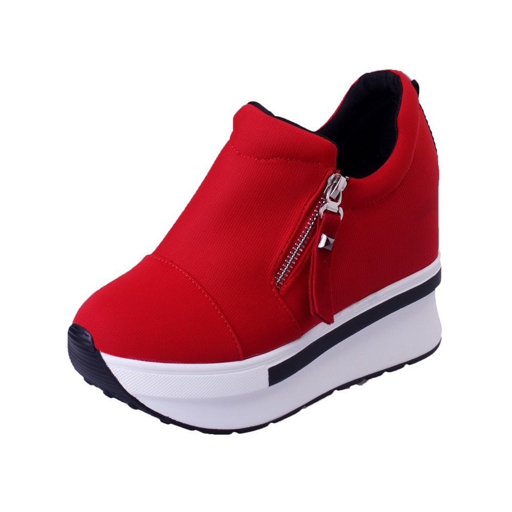 Women's Comfortable Platform Wedge Sneakers - Slip On Walking Shoes with Thick Cushioned Sole for All-Day Wear - Perfect for Work, Travel & Casual Outfits