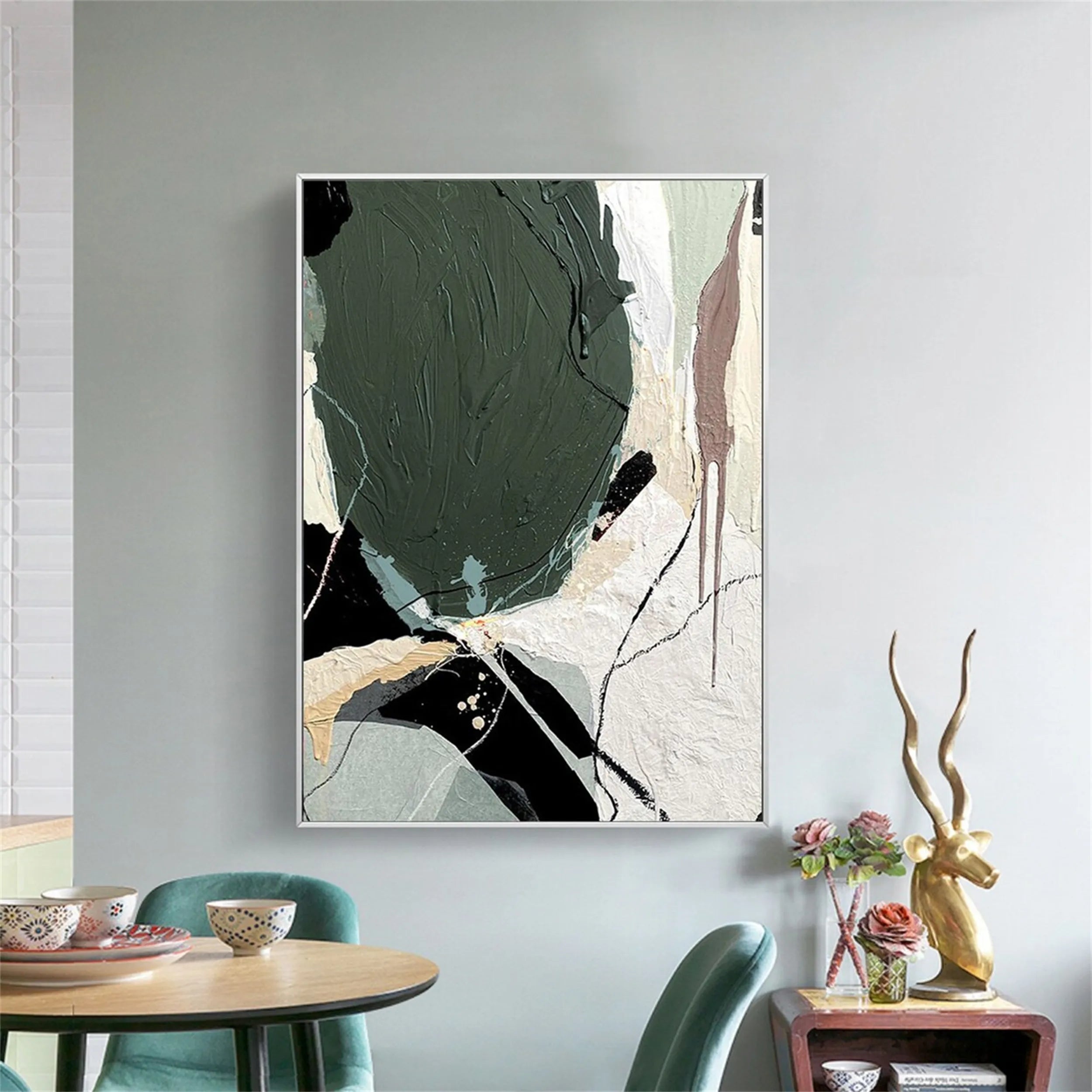 Blue & Green Abstract Wall Art Print #BG033 - Modern Home Decor for Living Room, Bedroom & Office