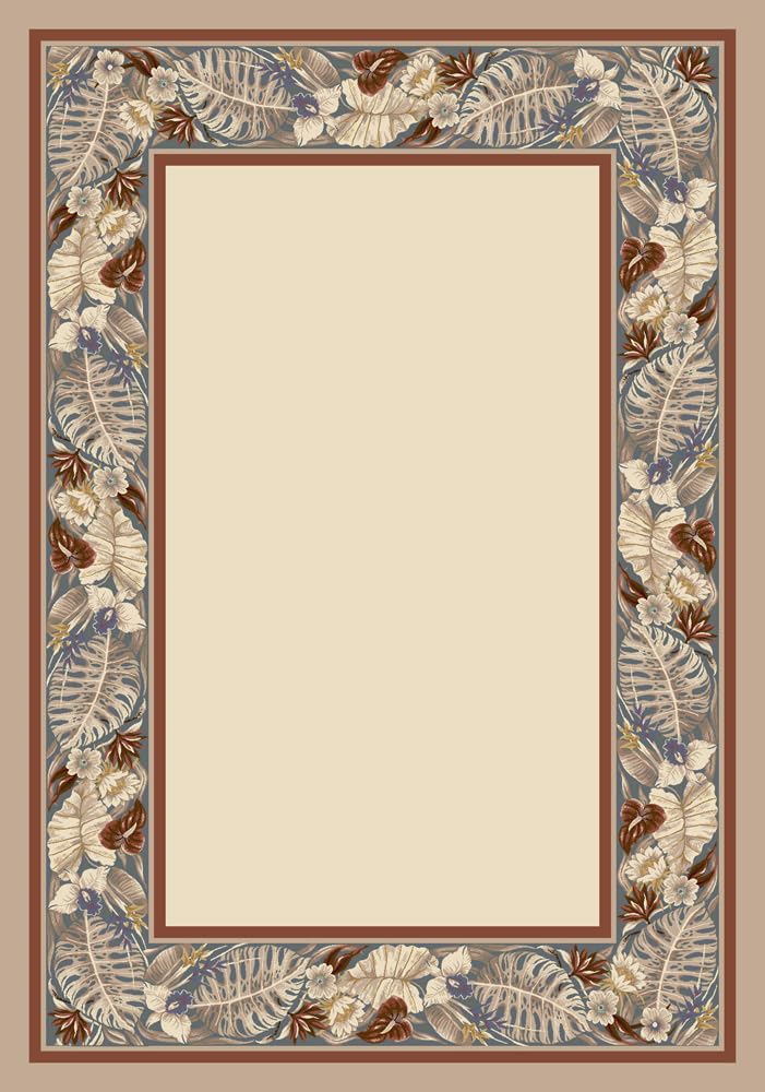 Opal Pearl Mist Tropical Forest Design Rug - 2'1