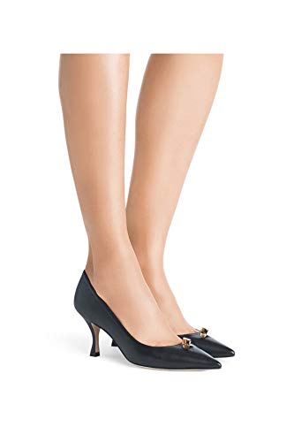 Stuart Weitzman Women's The Microknot Pointe Pump - Black Size 8 M | Elegant Pointed Toe Heels for Office, Party & Special Occasions