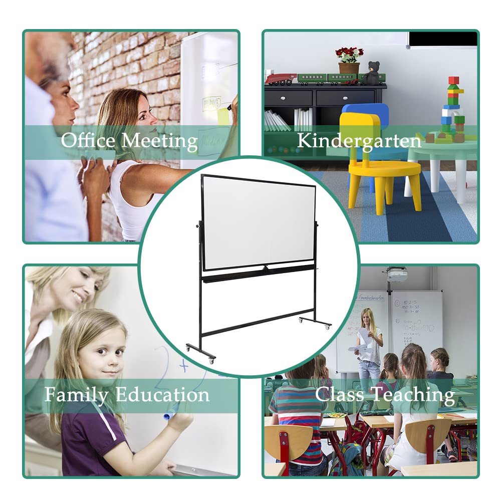 Large Magnetic Double Sided Mobile Whiteboard - 72