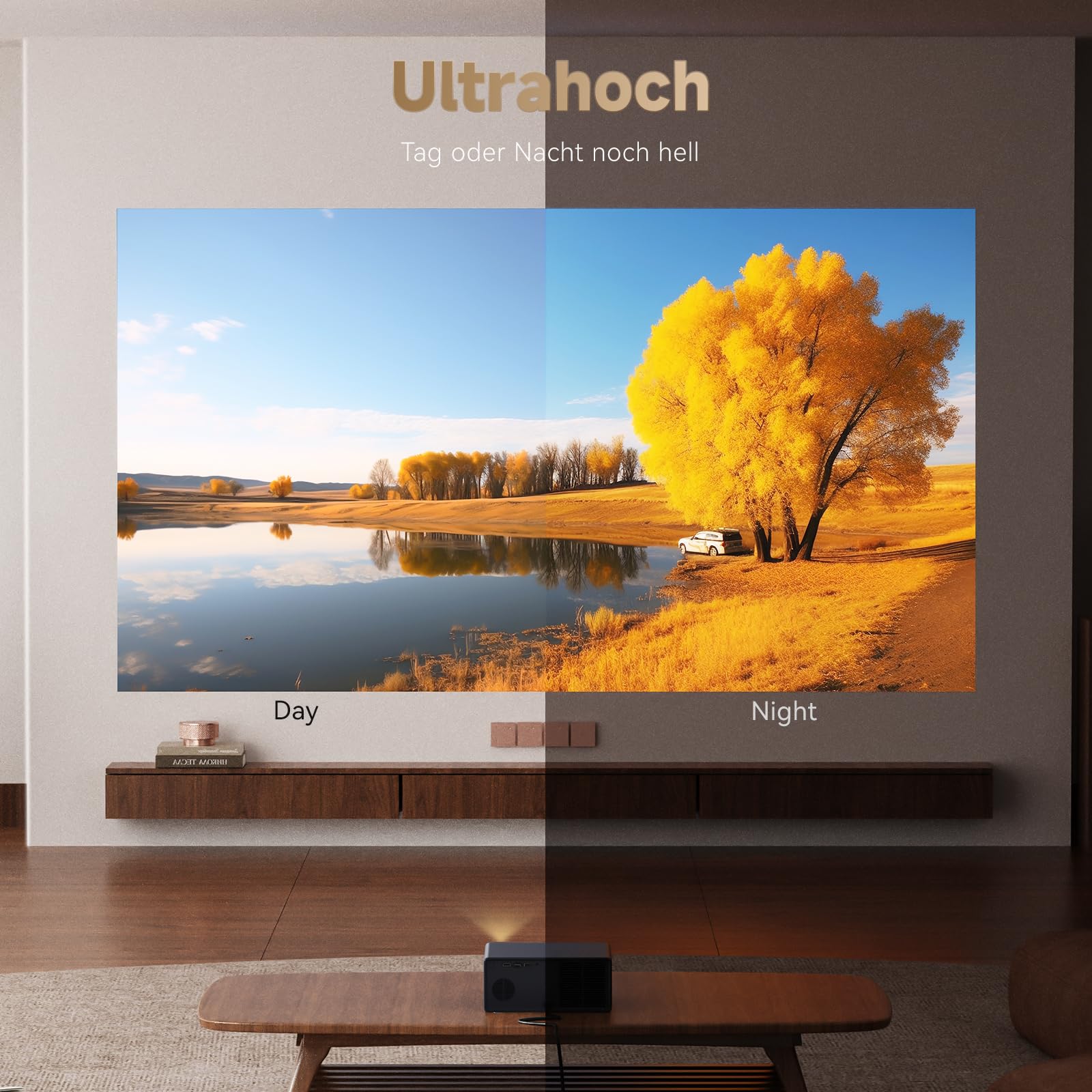 WANBO X5 Pro 4K Video Projector with 1100 ANSI Lumens - Full HD 1080P, WiFi & Bluetooth, Auto Focus & Keystone Correction - Home Theater Movie Projector for Netflix, Google TV, Gaming & Outdoor Movie Nights