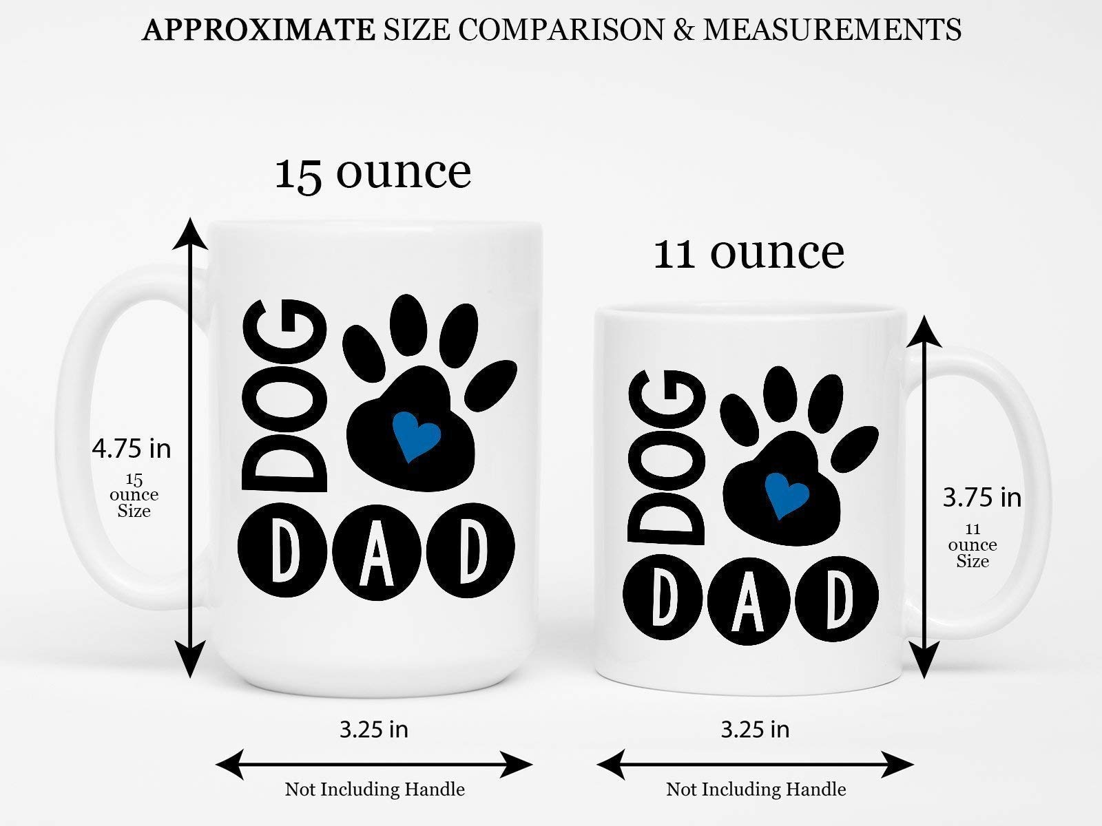 Dog Dad Ceramic Coffee Mug with Paw Print Design - Perfect Gift for Dog Lovers, Ideal for Home, Office & Coffee Breaks