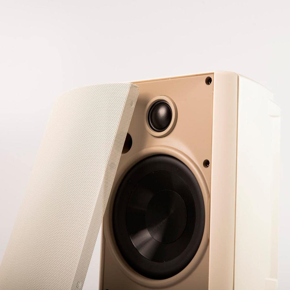 PROFICIENT AW525WHT 5.25 Inch White Weatherproof Indoor Outdoor Speakers - High Quality Sound for Patio, Garden, Poolside & Home Theater Systems