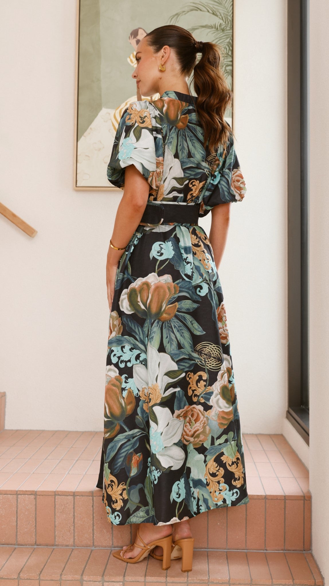 Hedley Maxi Dress in Noir - Elegant Long Flowy Dress for Women, Perfect for Evening Parties, Weddings & Special Occasions