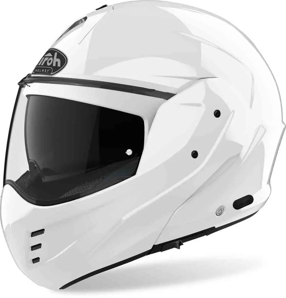 Airoh Mathisse Gloss White Motorcycle Helmet - DOT & ECE Certified Full Face Helmet for Men & Women - Lightweight & Ventilated for Street Biking, Racing & Commuting