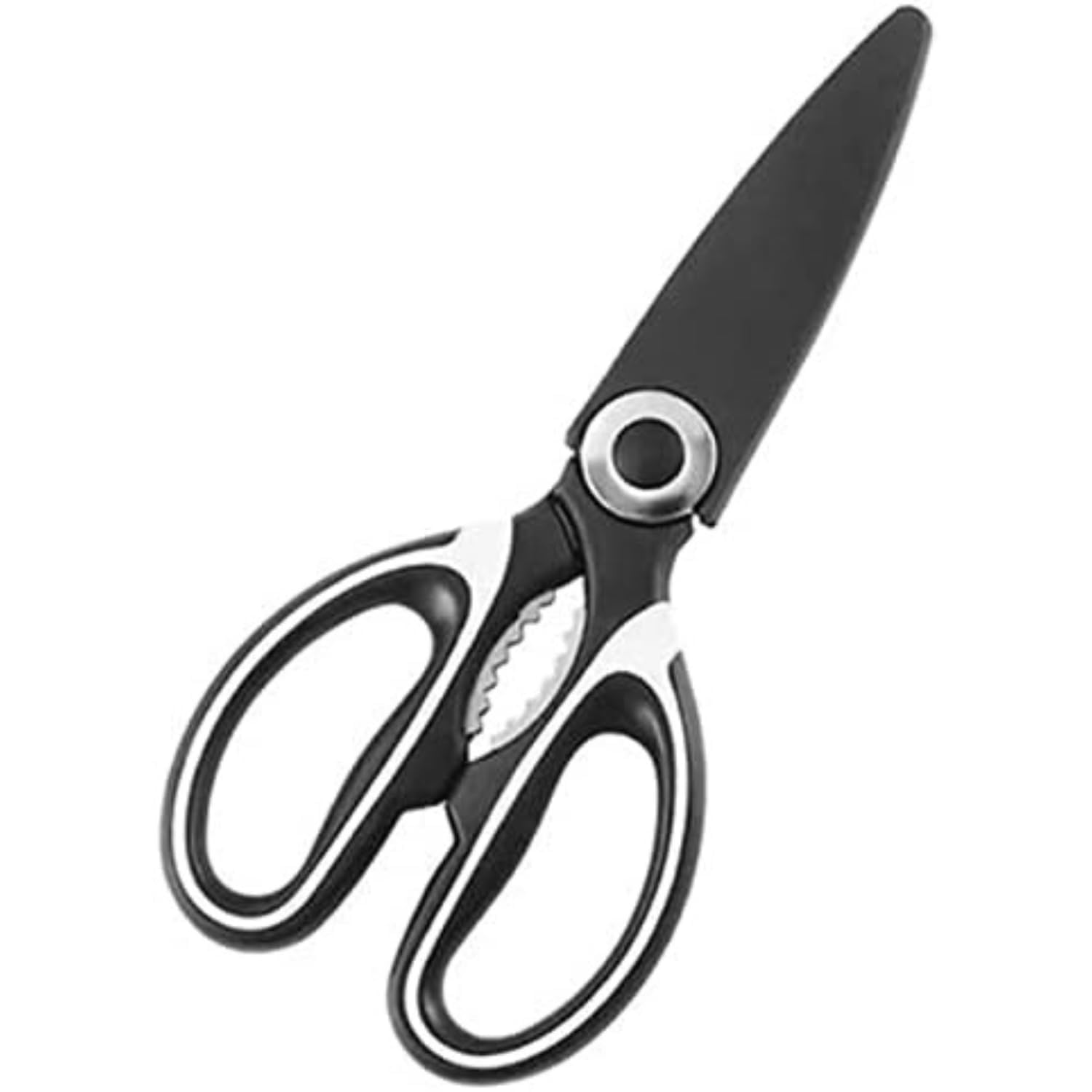 NYZA Heavy Duty Stainless Steel Kitchen Scissors - Multi-Purpose Food Shears for Meat, Poultry, Fish & Cooking - Dishwasher Safe Raptor Scissors (1-Pack) - Perfect for Meal Prep, Butchering & Food Processing