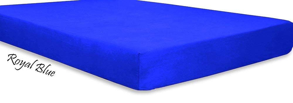 Premium 600 Thread Count Egyptian Cotton Sheets Set - 4-Piece Olympic Queen Size, Royal Blue Sateen Weave, Deep Pocket Fitted Sheet (Fits up to 25