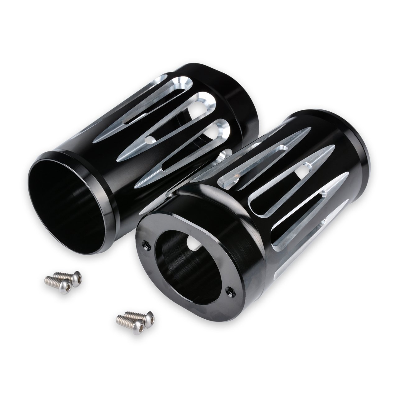 KATUR Motorcycle Upper Fork Boots Shock Absorber Cover Cap - Compatible with Harley Touring & Trike Models 1980-2013 - Durable Protection for Fork Seals - Perfect for Long Rides, Off-Road Adventures & Wet Weather Conditions