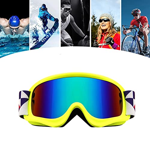 Kids Anti-Fog Ski Goggles - UV400 Windproof Snowboard Glasses for Boys & Girls - Anti-Glare Winter Sports Eyewear for Skiing & Snowboarding - Perfect for Snowy Slopes & Outdoor Winter Adventures (Black)