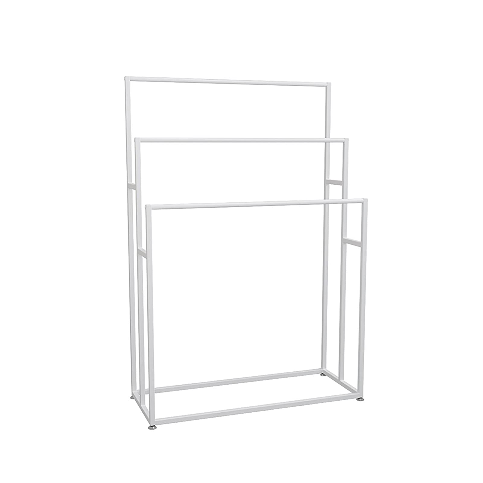 3-Tier Freestanding Metal Towel Rack - Rustproof Bathroom Organizer with Sturdy Base for Spa, Pool & Home Decor - Perfect for Bathrooms, Laundry Rooms & Outdoor Use - White
