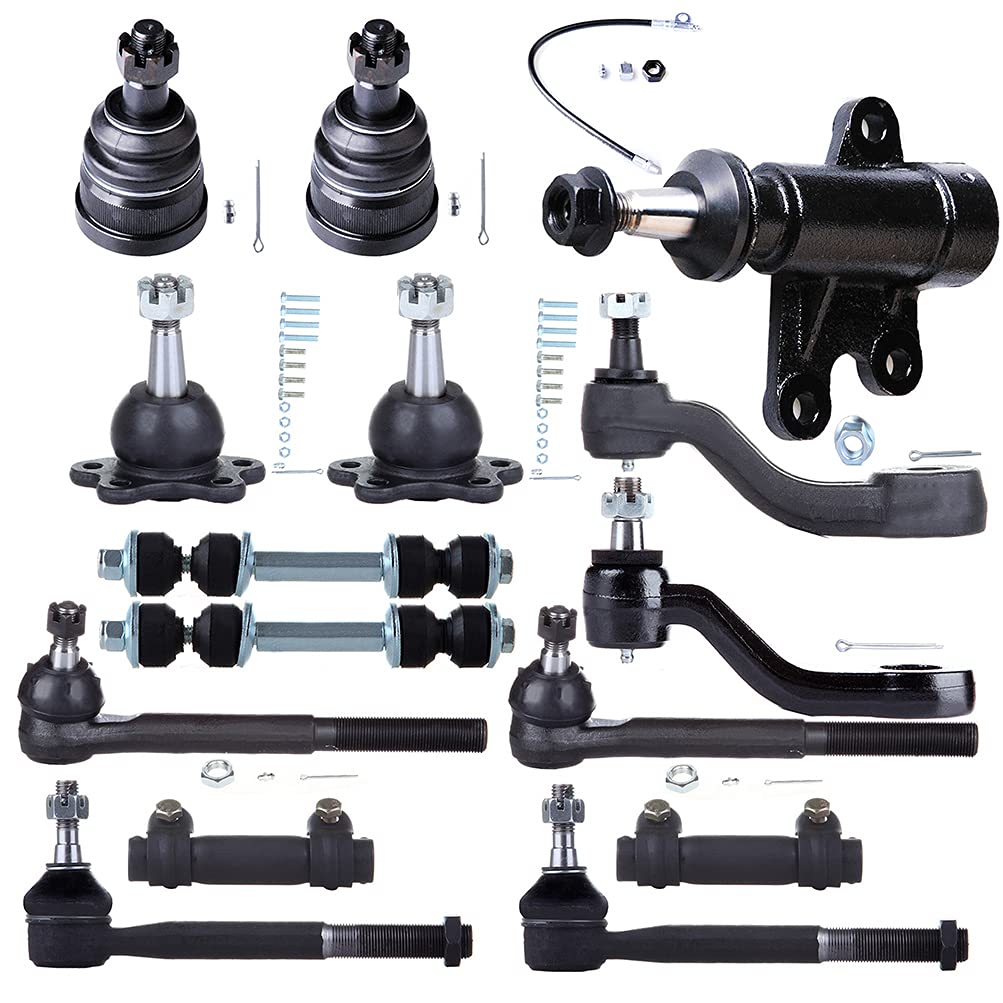 ROADFAR Complete Front Suspension Kit - 15-Piece Set for Chevy & GMC (Idler Arm, Tie Rods, Ball Joints, Stabilizer Links) | Durable Replacement Parts for Smoother Ride & Better Handling | Perfect for Off-Roading, Daily Commuting & Truck Maintenance