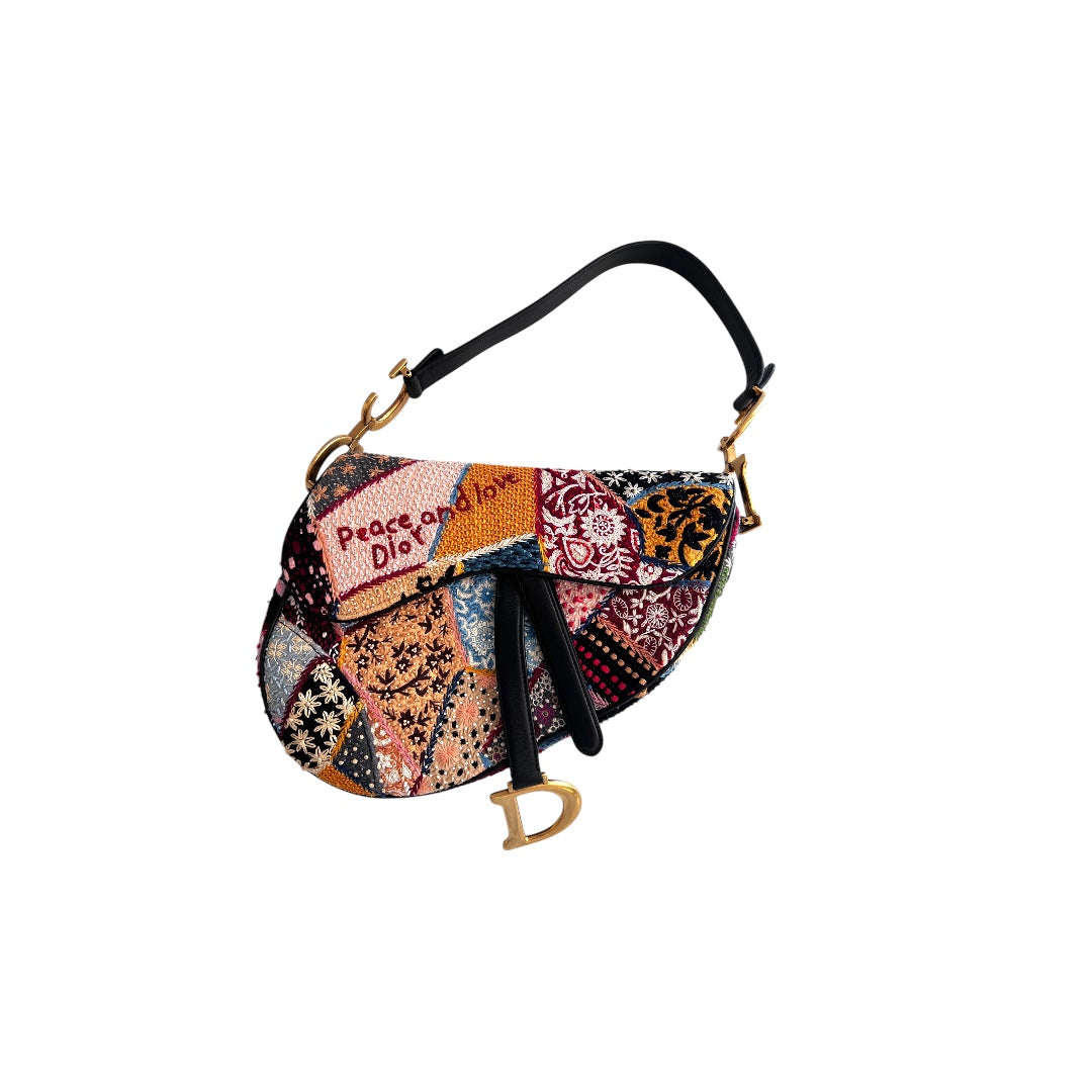 Dior Love & Peace Beaded Saddle Bag 2018 Collection - Luxury Crossbody Purse for Women, Perfect for Parties, Weddings & Special Occasions