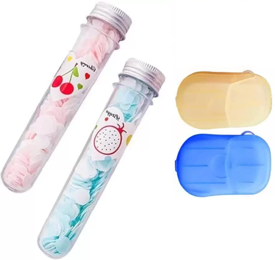 Hoppokart 4 Pack Travel Paper Soap Tubes with Box - Portable Hand Wash Soap Sheets for Camping, Hiking & Outdoor Activities