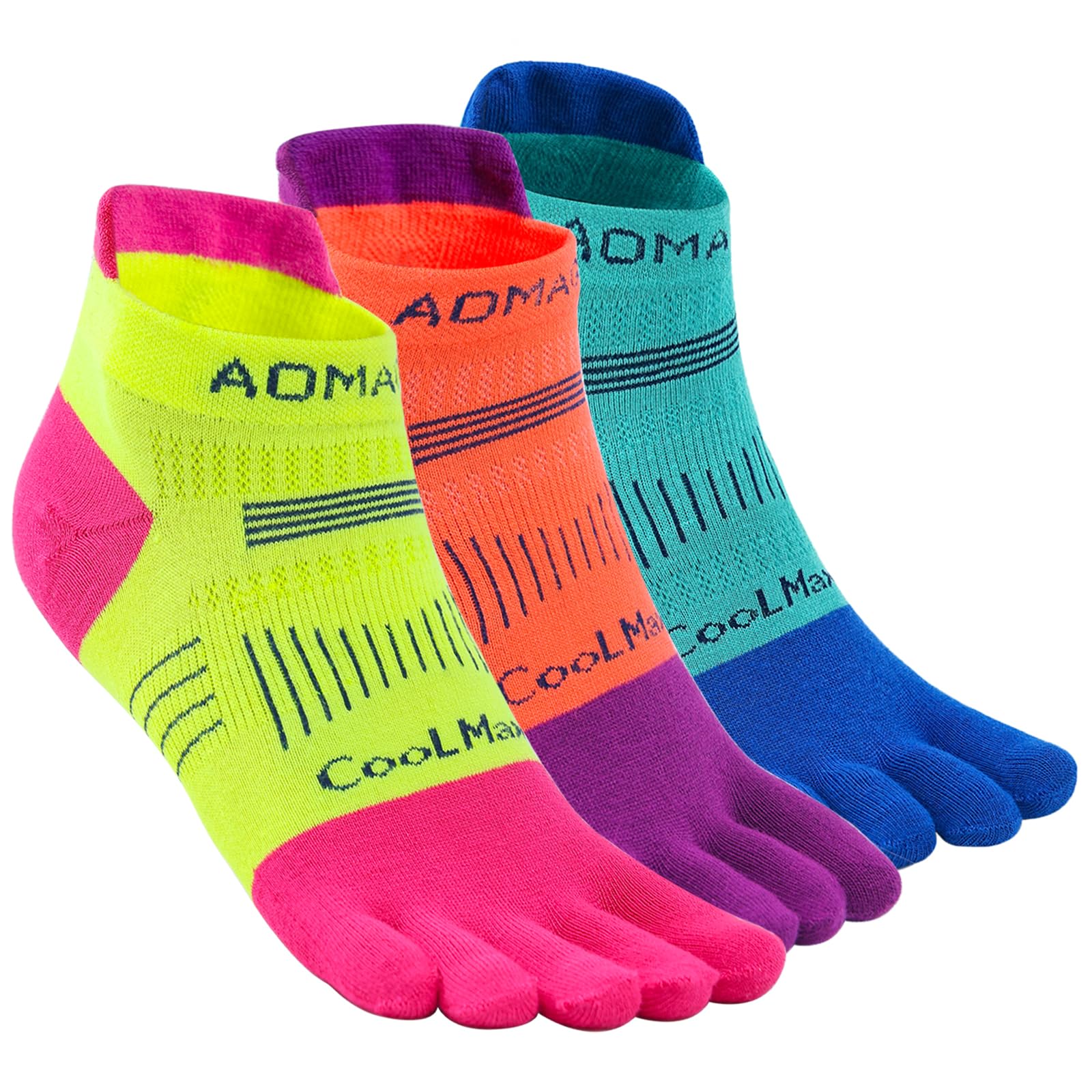 LikLoks 5-Toe Socks for Women & Men - Athletic Running Socks with Breathable Fabric - Comfortable Ankle & Crew Length Toe Socks for Yoga, Hiking, Sports & Everyday Wear
