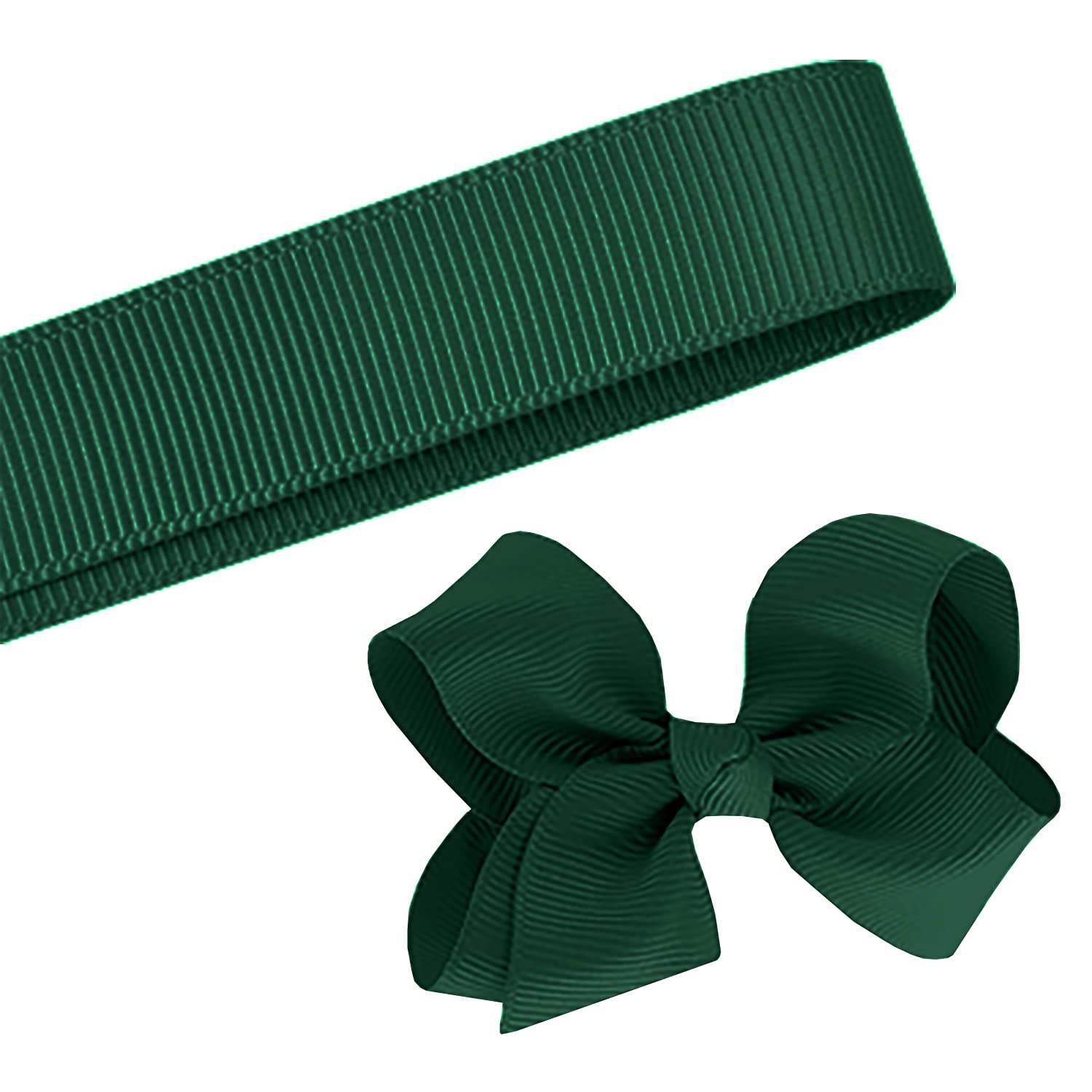5 Yards Solid Hunter Green Grosgrain Ribbon - 5/8 Inch Wide for DIY Crafts, Gift Wrapping, Hair Bows, Scrapbooking & Wedding Decorations - Premium Quality USA Made Ribbon