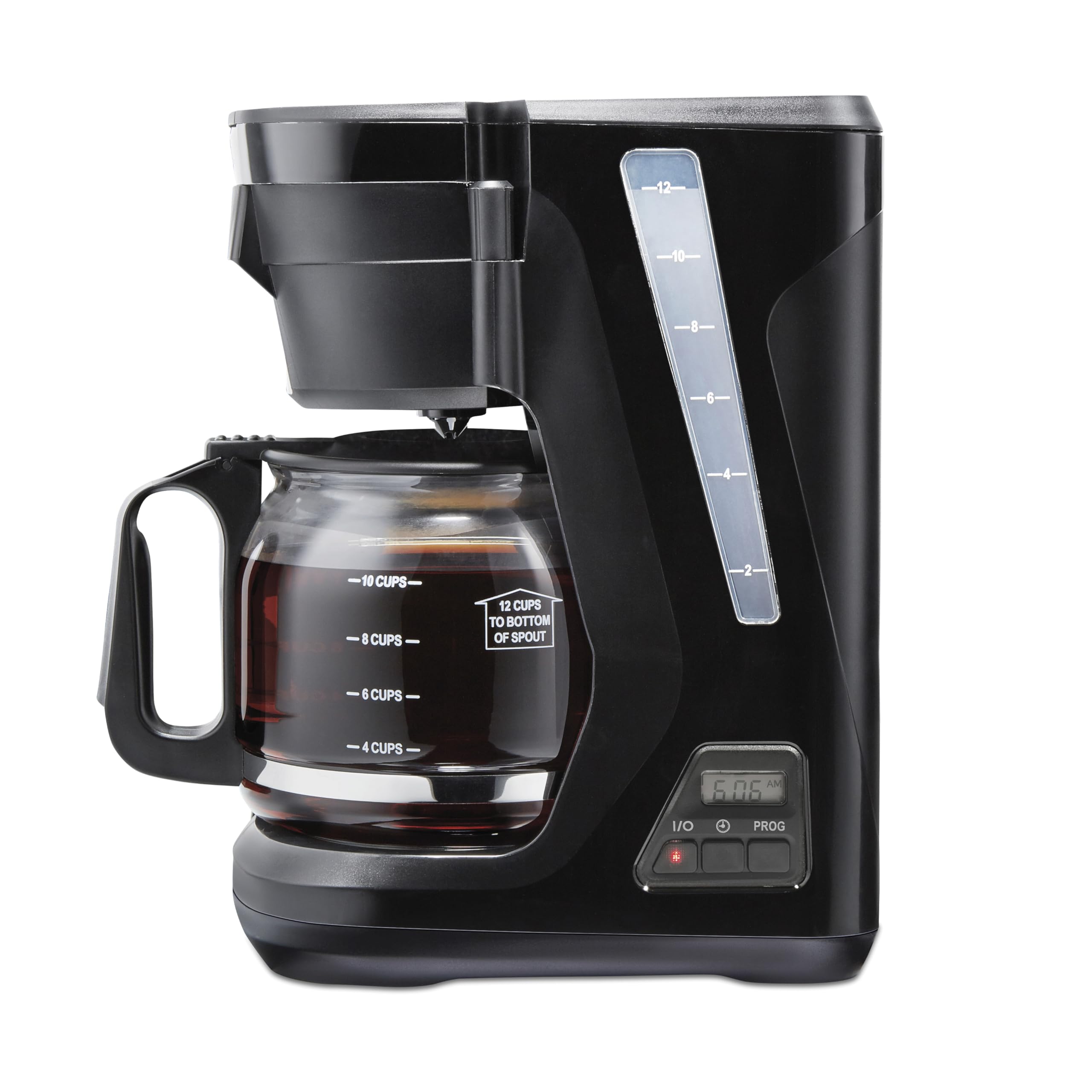 Proctor Silex 12-Cup Programmable Drip Coffee Maker with Digital Display & FrontFill Water Tank - Black and Silver (43685PS) - Perfect for Home, Office & Entertaining