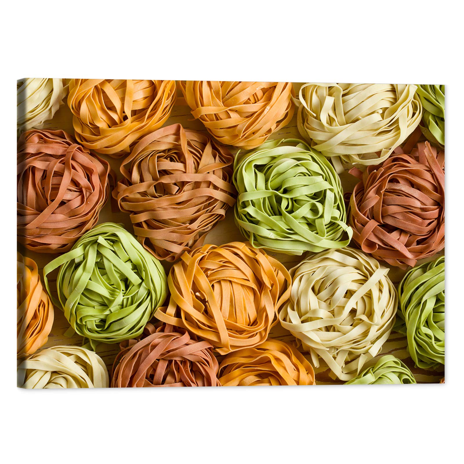 Colorful Pasta Framed Canvas Wall Art - 28x40 Inches Kitchen & Dining Room Decor, Ready to Hang Wheat Food Painting for Home & Restaurant - Perfect for Italian-Themed Kitchens & Cozy Dining Areas