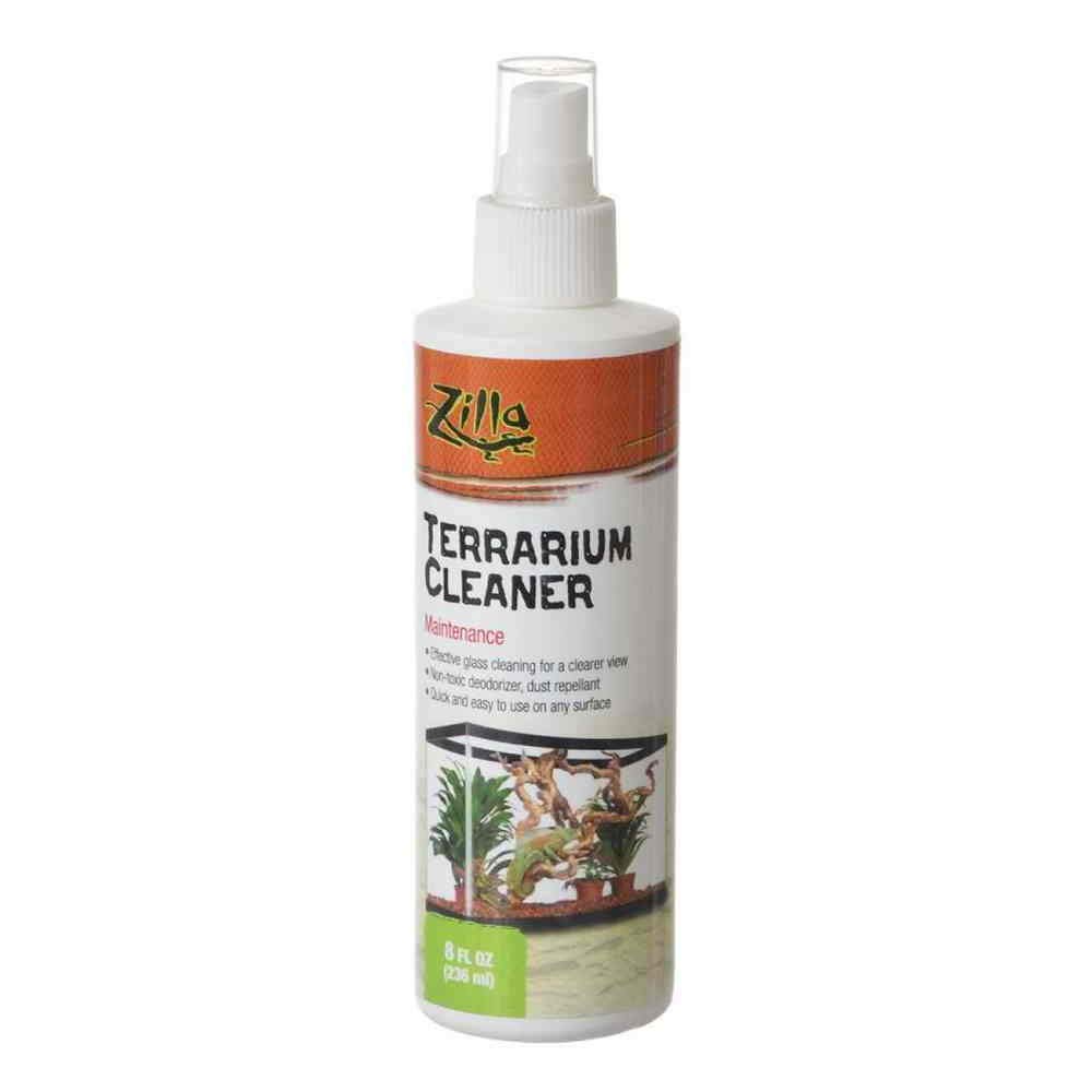 Zilla Terrarium Cleaner Spray - 8 oz | Safe & Effective Reptile Tank Cleaning Solution for Glass & Plastic Enclosures | Ideal for Lizards, Snakes & Amphibians