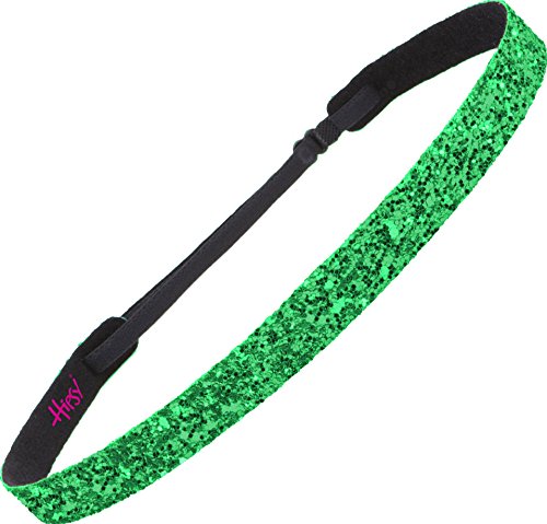 Hipsy 5-Pack No-Slip Adjustable Cheerleading Headbands for Girls & Teens - Emerald Green - Perfect for Dance, Gymnastics, Sports & School Spirit Days