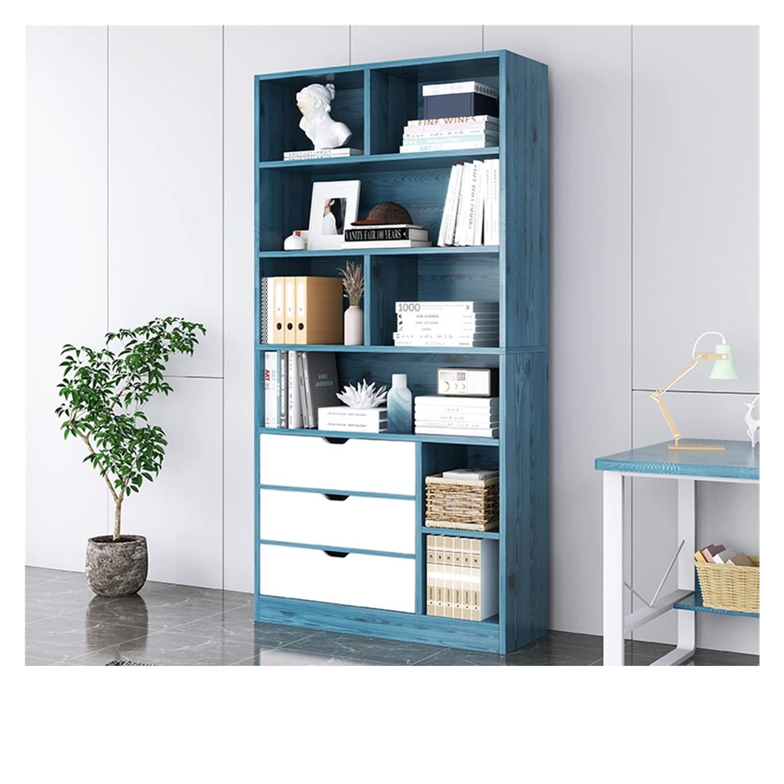 YFCDZVBH Display Case Bookshelf - Corner Floor Standing Shelf for Living Room, Simple Storage Cabinet, 75x20x180cm - Perfect for Showcasing Books, Decor & Organizing Small Spaces