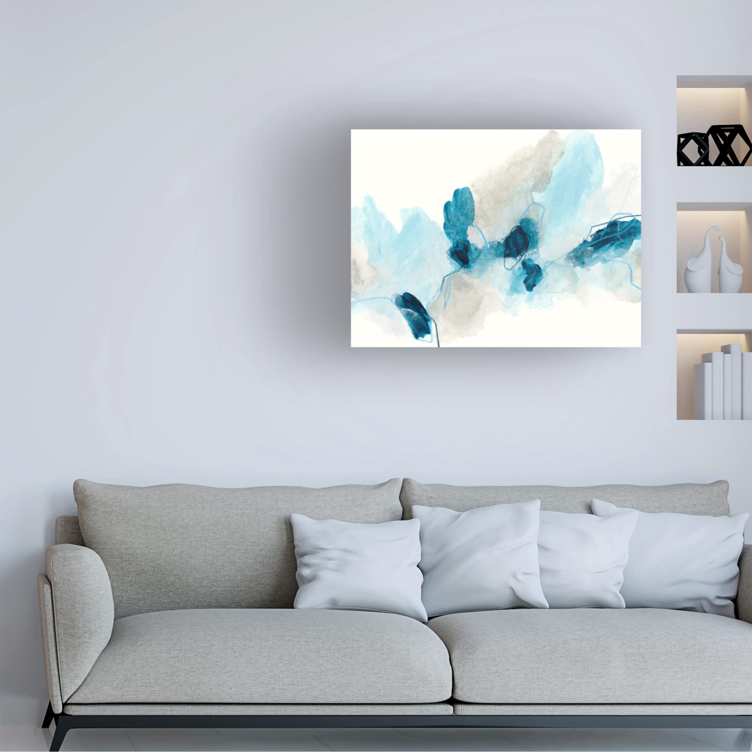 Trademark Fine Art 'Geode Coast II' Canvas Wall Art by June Erica Vess - Stunning Ocean Landscape Painting for Living Room, Bedroom & Office Decor