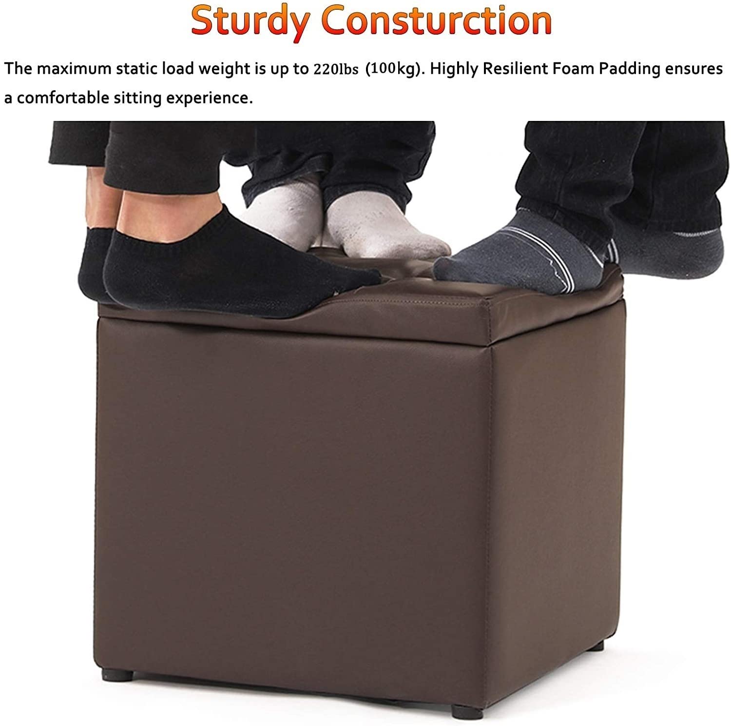 Multifunctional Storage Ottoman with Flip Top - Square Shoe Stool, Foot Rest & Toy Organizer for Living Room, Bedroom | Space-Saving Furniture (Purple) - Perfect for Small Spaces, Nursery Storage & Entryway Seating
