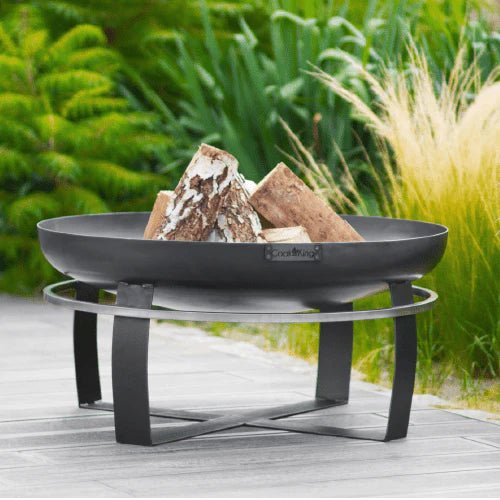 Viking 32 Inch Outdoor Fire Pit - Heavy Duty Steel Fire Bowl for Backyard, Patio, Camping - Perfect for Bonfires, S'mores & Gatherings
