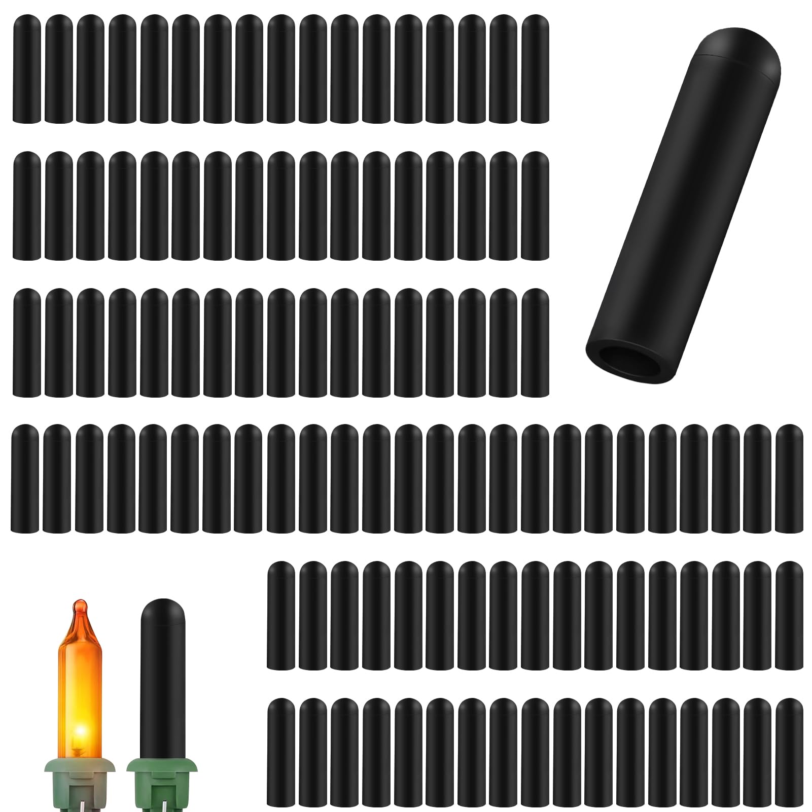 240 Pcs Heat Resistant Blackout Silicone Caps for 0.2in LED String Lights - No Glow Christmas Light Covers to Hide Extra Bulbs | Perfect for Holiday Decor, Outdoor Lighting & DIY Home Projects | Great Gift Idea for Men
