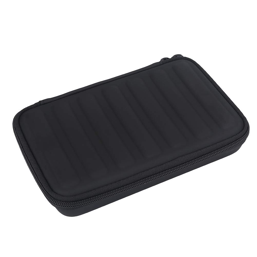 Durable Zippered PU Leather Harmonica Storage Case - Holds 7 Harmonicas, Black - Perfect for Travel, Music Practice & Instrument Protection