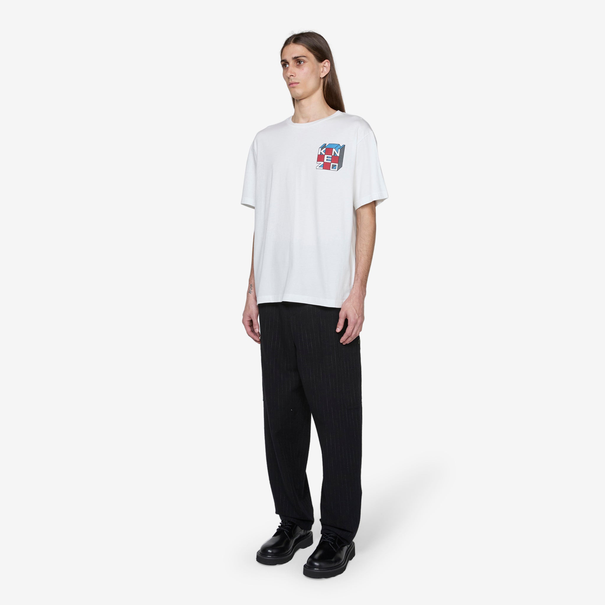 KENZO Kube Oversized T-Shirt in Off-White | Streetwear Fashion for Men & Women | Perfect for Casual Outings & Urban Style